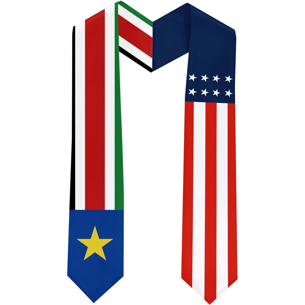 6026 South Sudan Flag International Students Graduation Sash Stole Scarves